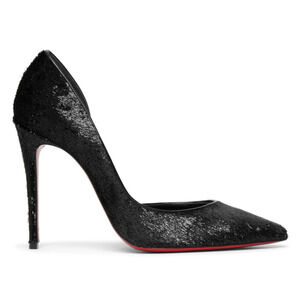 Christian Louboutin Iriza 100 Black Velvet Papillon D'Orsay Heel Pump 39.5
